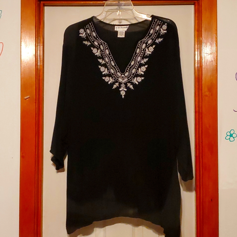 Black lace decorated top